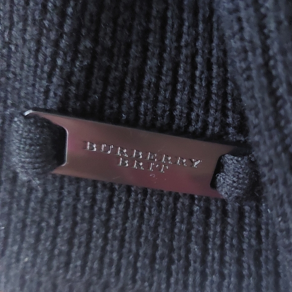 Burberry black ribbed merino wool knit belted cardigan sweater. Medium M - Picture 6 of 7